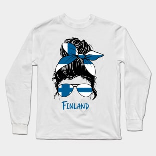 Finland girl, Finland Flag, Finland gift heritage, Finns girlfriend, Finnish Long Sleeve T-Shirt